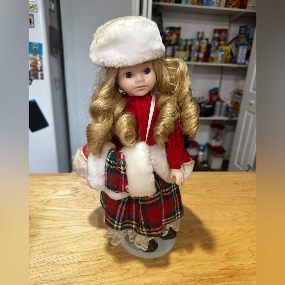 Blond Haired Winter Porcelain Doll